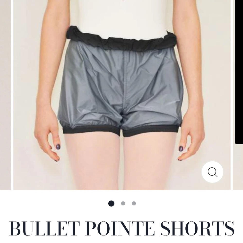 Bullet Pointe ballet dance black trash bag reversible warm up Women's Shorts S